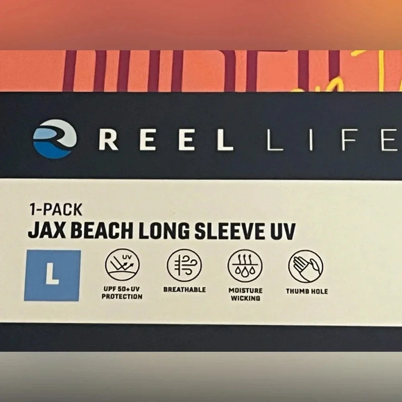 Reel Life Long Sleeve‎ Graphic Performance Top Womens Large Salmon Rose NWT - Picture 4 of 8